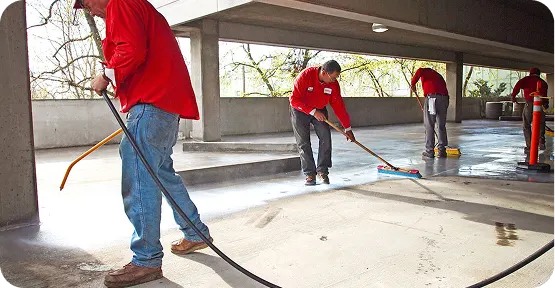 Esther's Angels team performing emergency floor cleaning